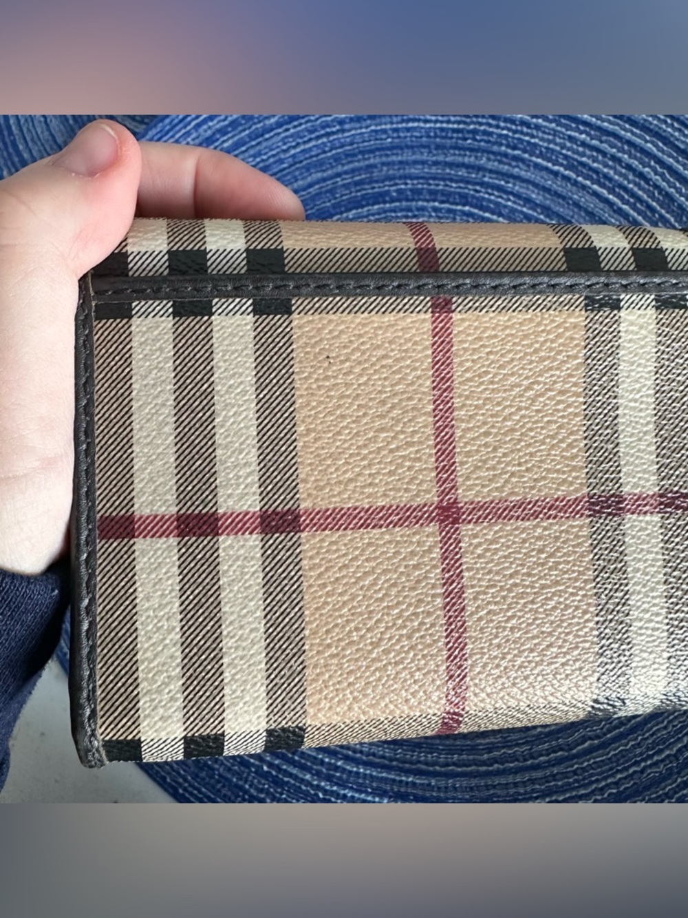 Burberry Beige Black Red Check Wallet - Picture 6 of 15